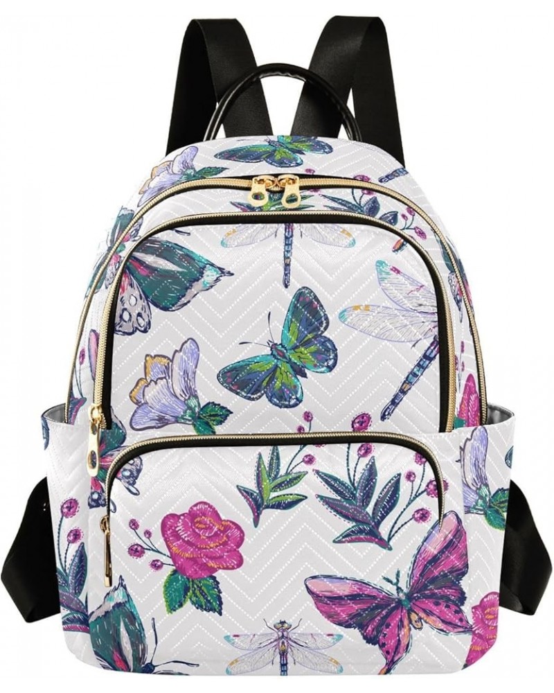 Flowers Twigs Butterflies Dragonflies Casual Fashion Polyester Travel Rucksack Shoulder Bag Color Medium $20.71 Backpacks