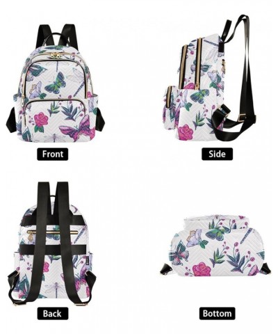 Flowers Twigs Butterflies Dragonflies Casual Fashion Polyester Travel Rucksack Shoulder Bag Color Medium $20.71 Backpacks