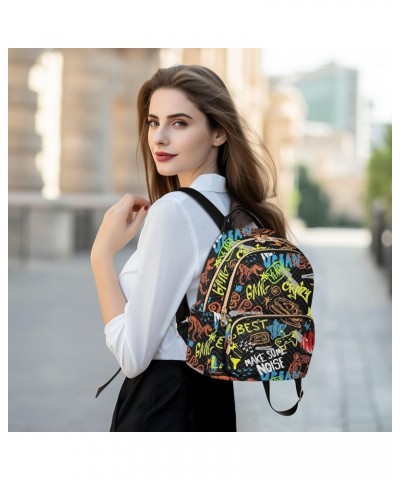 Backpack Purse for Women Abstract Dinosaur, Mini Fashion Backpack Funny Cartoon Lightweight Casual Daypack Shoulder Bag Trave...