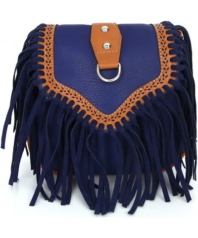 Crossbody Purse for Women Boho Bag with Tassel Vintage Hobo Bag Suede Fringe Bohemian Shoulder Handbag for Travel Dark Blue $...