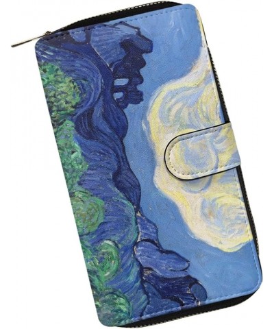 Women's RFID Blocking Van Gogh Print PU Leather Zip Around Wallet Phone Credit Card Holder Clutch Travel Purse Wristlet,Monet...