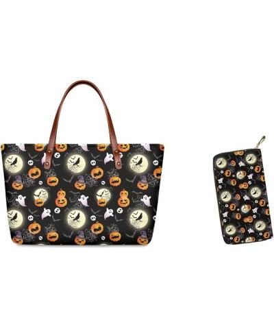 Cute Animal Women Tote Top-handle Bag Big Cross-body Handbag Long Purse Wallet Gift Halloween Ghost Spider Web $23.03 Totes