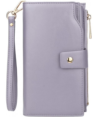 Wallet Women Vegan Leather RFID Blocking Large Ladies Wristlet Purse Card Holder Organizer Clutch 226 Light Purple $15.92 Wri...