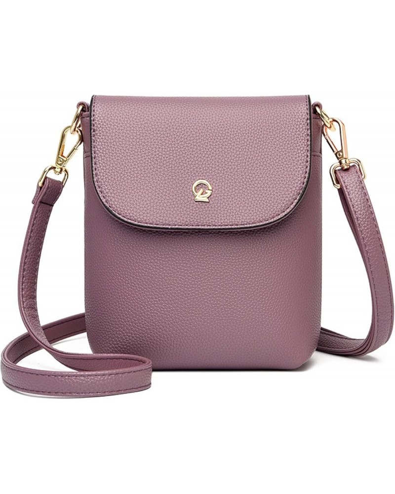 Women's coin purse long one-shoulder cross-body urban commuter high-capacity mobile phone bag Purple $19.43 Shoulder Bags