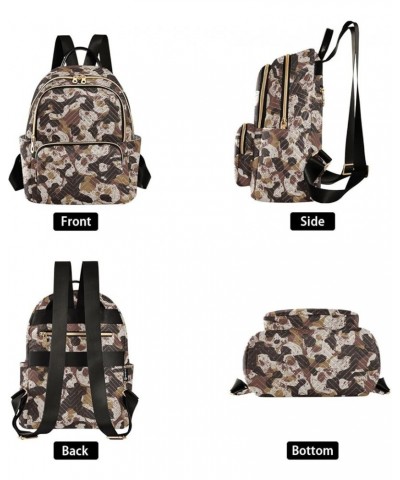 Camouflage Skull Women's Backpack Purse Causal Daypack Work Travel College Business Trip Bag Shoulder Bag Small $15.67 Backpacks