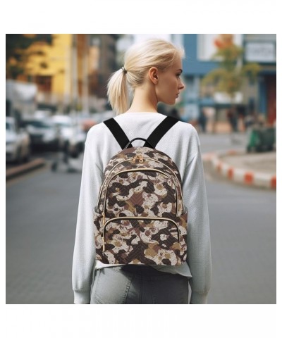 Camouflage Skull Women's Backpack Purse Causal Daypack Work Travel College Business Trip Bag Shoulder Bag Small $15.67 Backpacks