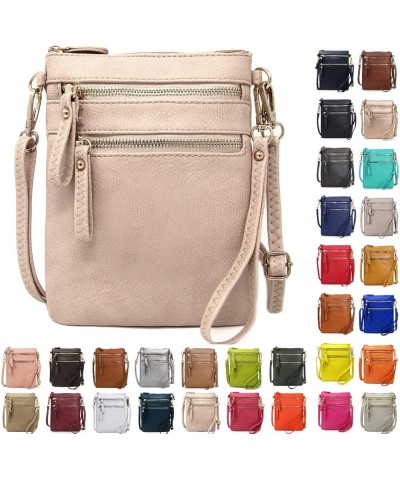 Women's Crossbody Bag Multi Zipper Pockets with Detachable Wristlet, Lightweight Travel Purse, Cell Phone Purses Nude $12.23 ...