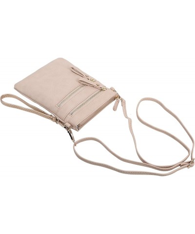 Women's Crossbody Bag Multi Zipper Pockets with Detachable Wristlet, Lightweight Travel Purse, Cell Phone Purses Nude $12.23 ...