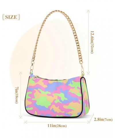 Shoulder Bags for Women, Camouflage Hobo Tote Handbag, Retro Chain Bag Purse with Zipper Color08 $13.50 Shoulder Bags