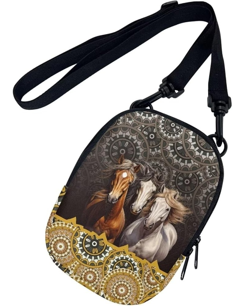 Small Crossbody Bags for Men Casual Shoulder Bag Chest Bag Youth Messenger Bag Purses and Bags Boho Mandala Horse $8.99 Cross...