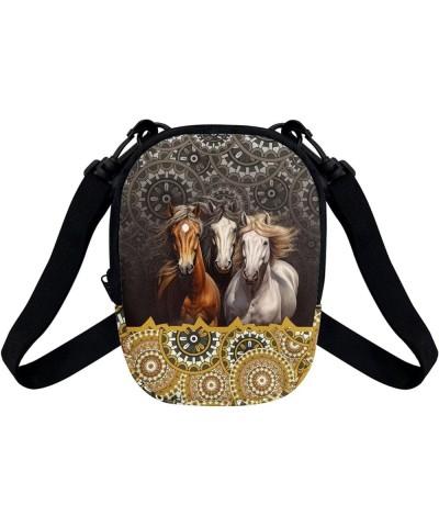 Small Crossbody Bags for Men Casual Shoulder Bag Chest Bag Youth Messenger Bag Purses and Bags Boho Mandala Horse $8.99 Cross...