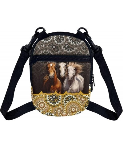 Small Crossbody Bags for Men Casual Shoulder Bag Chest Bag Youth Messenger Bag Purses and Bags Boho Mandala Horse $8.99 Cross...