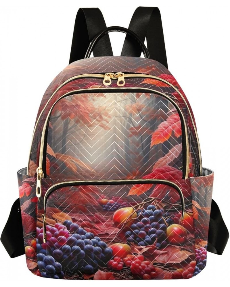 Dark Fall Foliage Womens Lightweight Backpack, Womens Fashion Backpack, Women's Travel Backpack, S Autumn Leaves in Forest Wi...