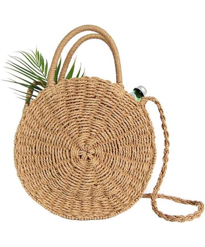 Straw Crossbody Bag Women Weave Shoulder Bag Round Summer Beach Purse and Handbags, Light Beige, Medium Khaki $25.11 Totes