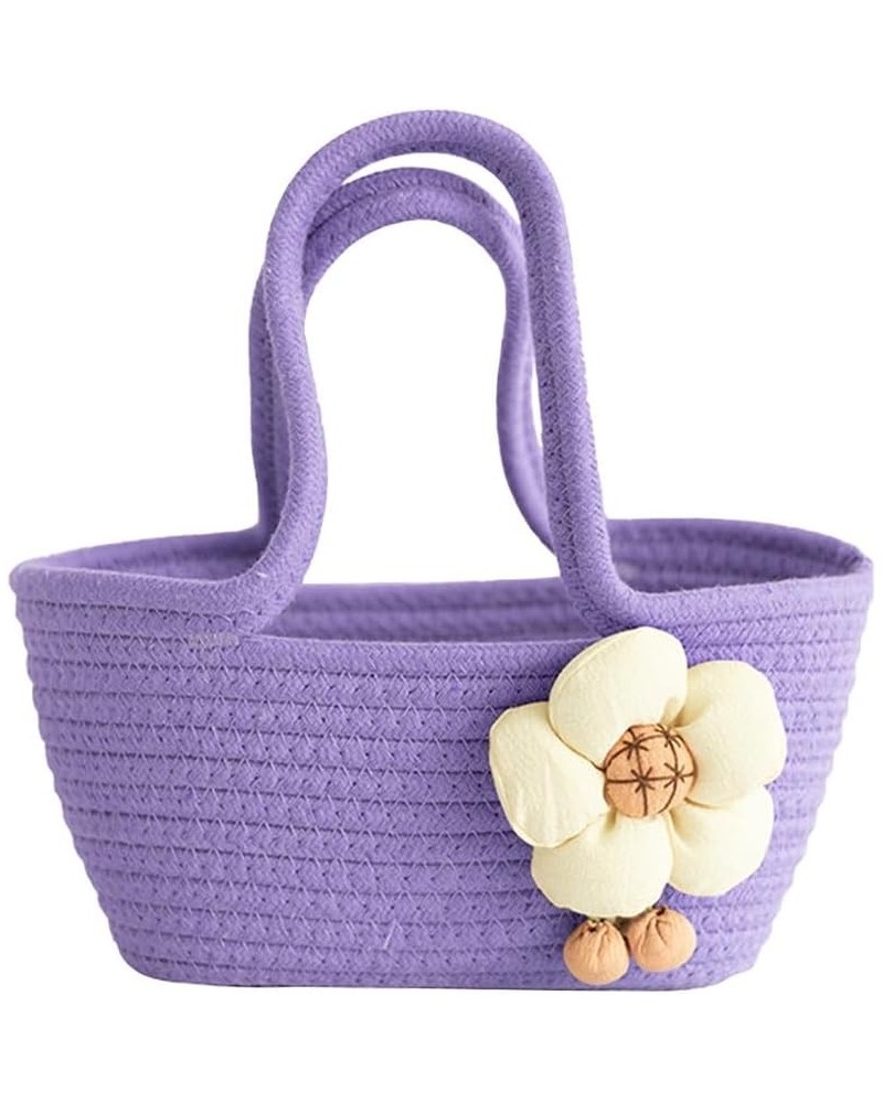 Cotton Tote Bag for Women Summer Beach Bags for Women Cute Flower Tote Bags for Women Holiday Tote Purse Bag Handbags Purple ...