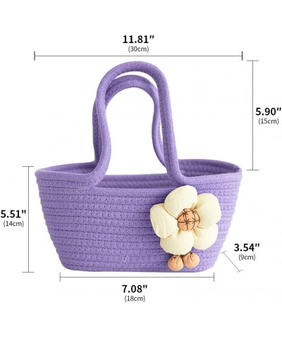 Cotton Tote Bag for Women Summer Beach Bags for Women Cute Flower Tote Bags for Women Holiday Tote Purse Bag Handbags Purple ...