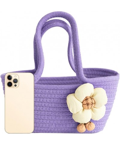 Cotton Tote Bag for Women Summer Beach Bags for Women Cute Flower Tote Bags for Women Holiday Tote Purse Bag Handbags Purple ...