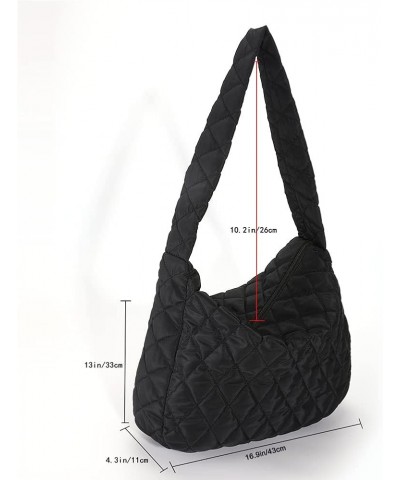 Fashion Women Purse Handbags Large Capacity Underarm Bag Rhombus Pattern Top-handle Bag Solid Portable Armpit for Lady Black ...