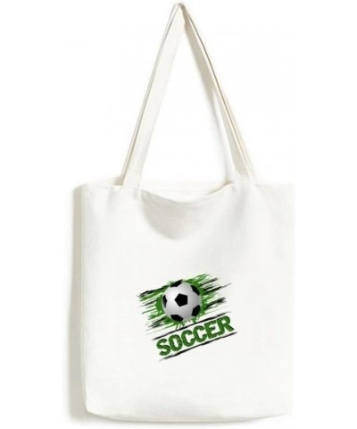 Green Soccer Football Sports Tote Canvas Bag Shopping Satchel Casual Handbag $13.02 Totes