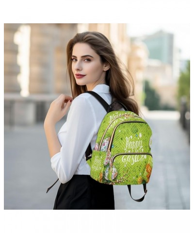 Bunny Blossom Rabbit Floral Women Backpack Purse Ladies Fashion Shoulder Bag Daypack Travel Bag 7.5L Medium $15.19 Backpacks