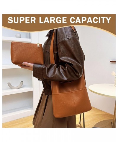 Faux Leather Hobo Bag for Women Large PU Leather Tote Bag Fashionable Stylish Shoulder Bag Women Trendy 2024 Double-brown $12...