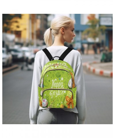 Bunny Blossom Rabbit Floral Women Backpack Purse Ladies Fashion Shoulder Bag Daypack Travel Bag 7.5L Medium $15.19 Backpacks