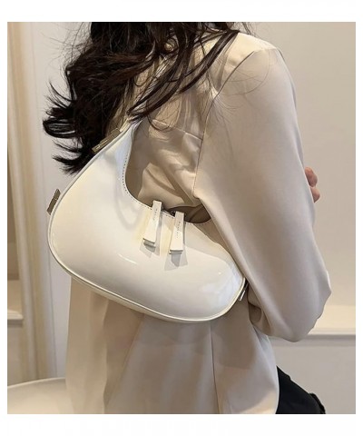 Women's Crescent Shoulder Bags Retro Y2k 90s Hobo Handbags Top Handle Y2k Underarm Bag Fashion Clutch Purses White $18.07 Totes