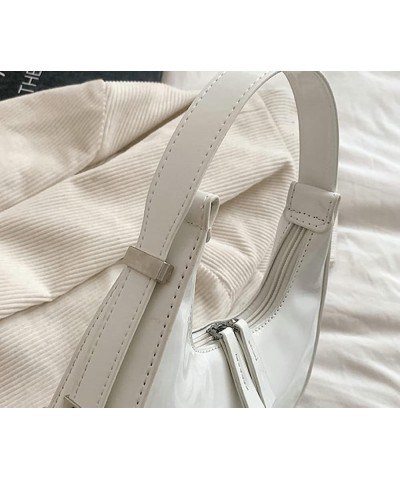 Women's Crescent Shoulder Bags Retro Y2k 90s Hobo Handbags Top Handle Y2k Underarm Bag Fashion Clutch Purses White $18.07 Totes