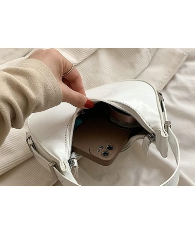 Women's Crescent Shoulder Bags Retro Y2k 90s Hobo Handbags Top Handle Y2k Underarm Bag Fashion Clutch Purses White $18.07 Totes