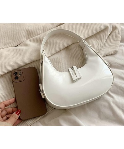 Women's Crescent Shoulder Bags Retro Y2k 90s Hobo Handbags Top Handle Y2k Underarm Bag Fashion Clutch Purses White $18.07 Totes