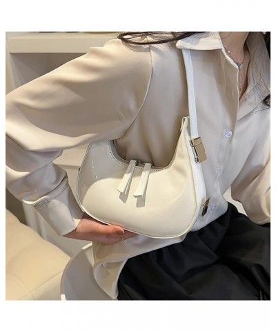 Women's Crescent Shoulder Bags Retro Y2k 90s Hobo Handbags Top Handle Y2k Underarm Bag Fashion Clutch Purses White $18.07 Totes