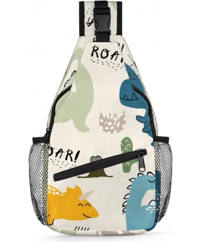 Dinosaurs Animals Themes Sling Bag for Women Crossbody Backpack Purse Shoulder Casual Daypack Cross Body Bags for Travel Cycl...