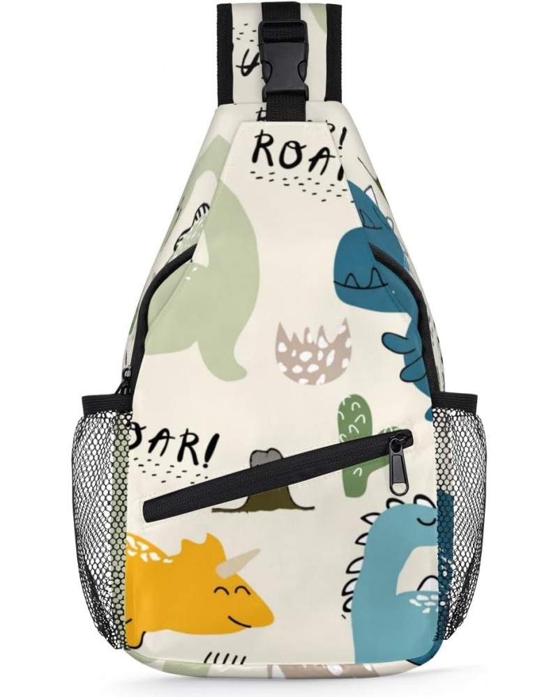 Dinosaurs Animals Themes Sling Bag for Women Crossbody Backpack Purse Shoulder Casual Daypack Cross Body Bags for Travel Cycl...