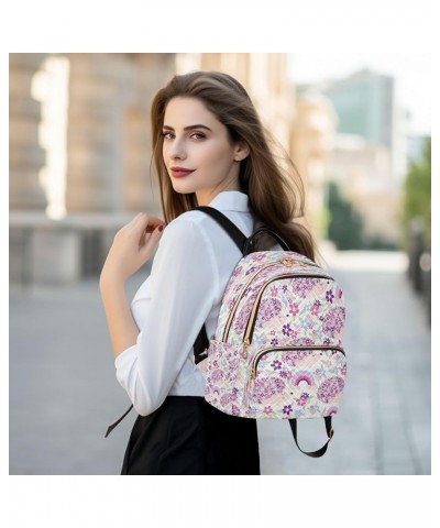 Flower Hedgehogs Blossom Women Backpack Purse Ladies Fashion Shoulder Bag Daypack Travel Bag 10L Small $18.89 Backpacks