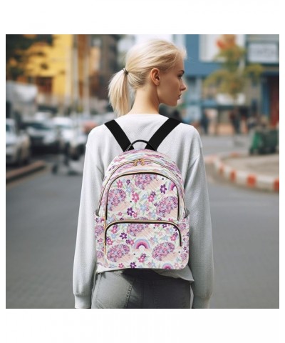 Flower Hedgehogs Blossom Women Backpack Purse Ladies Fashion Shoulder Bag Daypack Travel Bag 10L Small $18.89 Backpacks