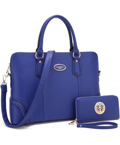 Women Two Tone Tote Colorblock Purses Handbags for Women Shoulder Work Bag 01royal Blue With Matching Wallet $15.05 Totes