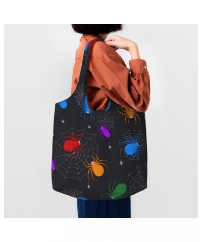 Halloween Spiders Single Shoulder Commuter Canvas Tote Bags For Women And Men Halloween Spiders23 $10.33 Totes