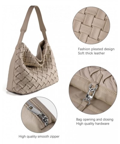 Woven Bag for Women, Vegan Leather Tote Bag, Retro Handbag Purse, Handmade Large Summer Beach Shoulder Bags Khaki $37.79 Totes