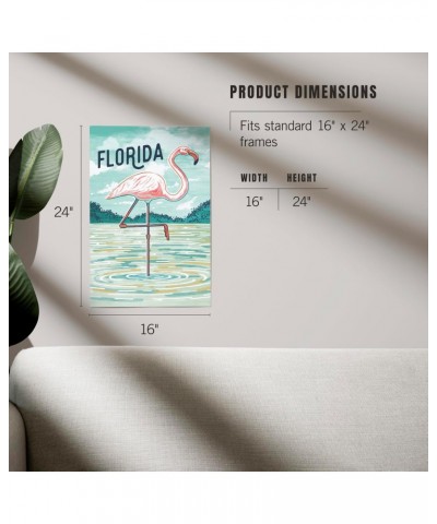 16x24 Inch Giclee Art Print Wall Decor, Florida, Graphic Pastel, Flamingo $18.80 Totes