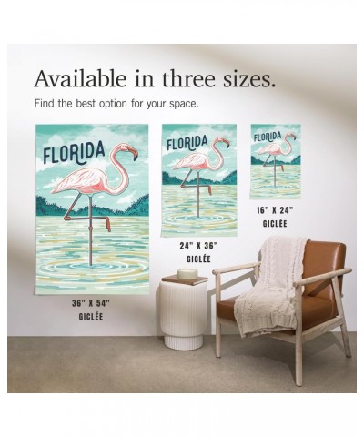 16x24 Inch Giclee Art Print Wall Decor, Florida, Graphic Pastel, Flamingo $18.80 Totes