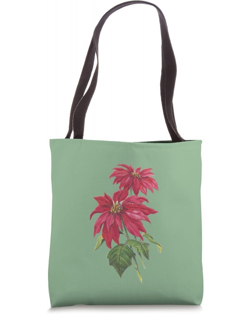 Vintage Blooming Poinsettia Plant for the Christmas Season Tote Bag $10.40 Totes