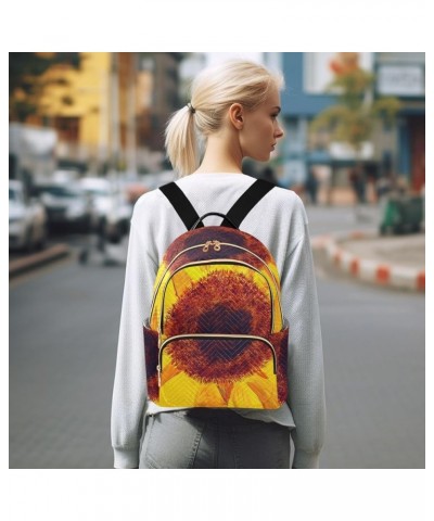 Bright Sunflower Art Women's Backpack Purse Causal Daypack Work Travel College Business Trip Bag Shoulder Bag Small $15.11 Ba...