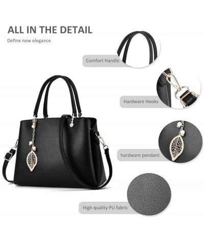 Ladies Elegant Handbags Medium Tote Handbags Top Handle Bag PU Leather Shoulder Bag Crossbody Bag White $25.74 Handbags