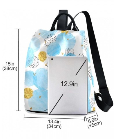 Backpack Purse for Women Fashion Travel Anti-theft Circles Cute Blue Watercolor Daypack Casual Shoulder Bag Medium Size $22.2...