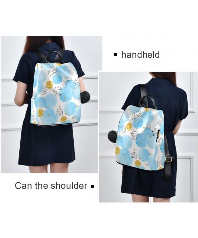 Backpack Purse for Women Fashion Travel Anti-theft Circles Cute Blue Watercolor Daypack Casual Shoulder Bag Medium Size $22.2...