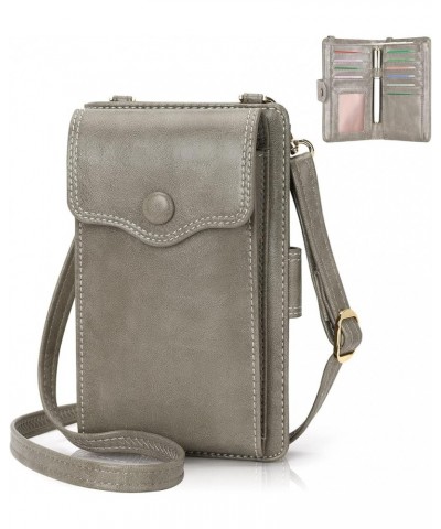 Cell Phone Purse Crossbody for Women, Butterfly Leather Phone Crossbody Bags for Women X1967-gray $9.84 Crossbody Bags