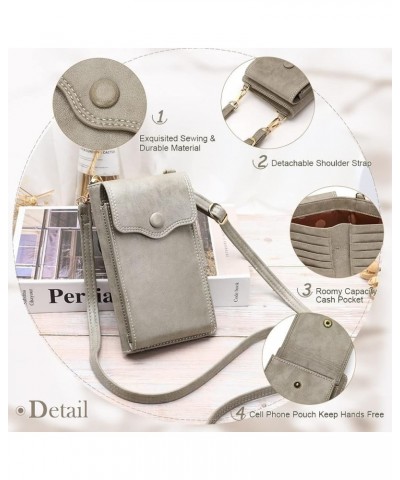 Cell Phone Purse Crossbody for Women, Butterfly Leather Phone Crossbody Bags for Women X1967-gray $9.84 Crossbody Bags