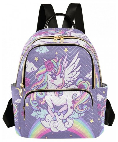 Fashion Backpack Mini Backpack Purse Casual Daily Backpack Rainbow Unicorn for Travel for College Work Medium $13.60 Backpacks