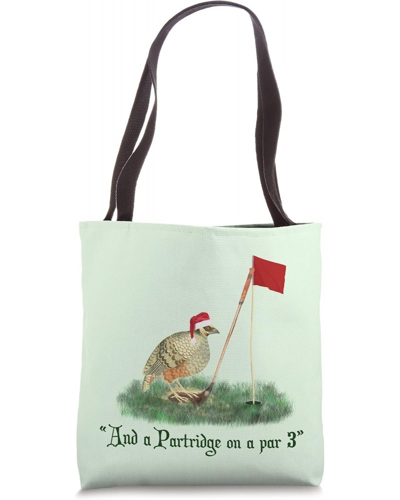 Funny Golf Lovers Partridge On A Par 3 Christmas Song Parody Tote Bag $14.03 Totes