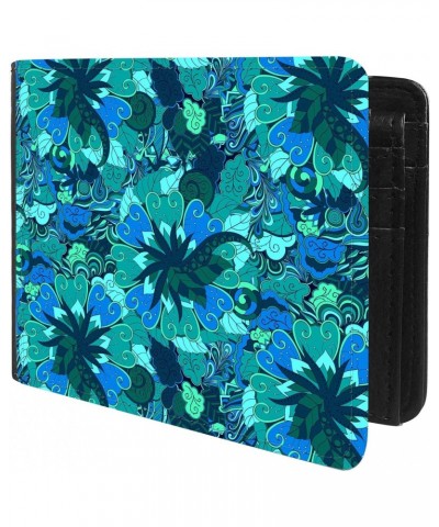 Unique Desige Pattern - Psychedelic abstract floral pattern, Slim Front Pocket Wallet Billfold RFID Blocking $8.96 Wallets